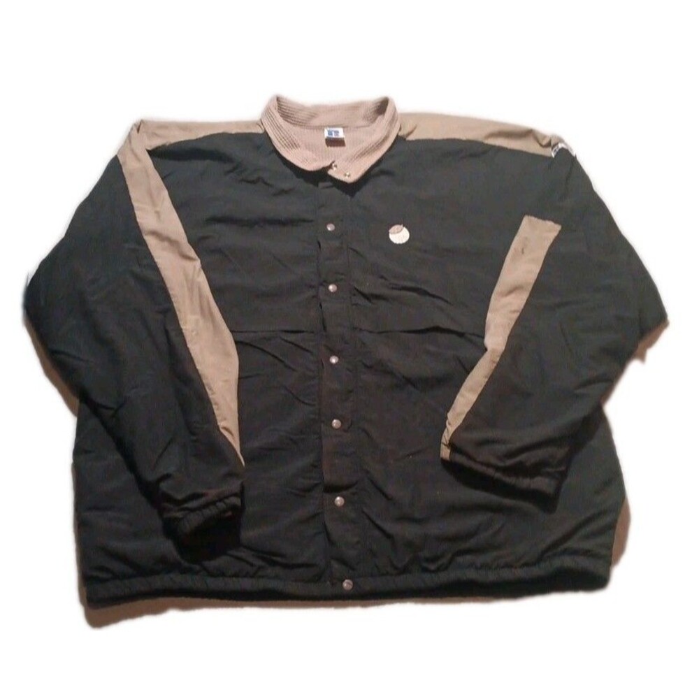 Vintage Russell Athletic Jacket Thermal Lined Mens XL 90s Made In USA Black Golf